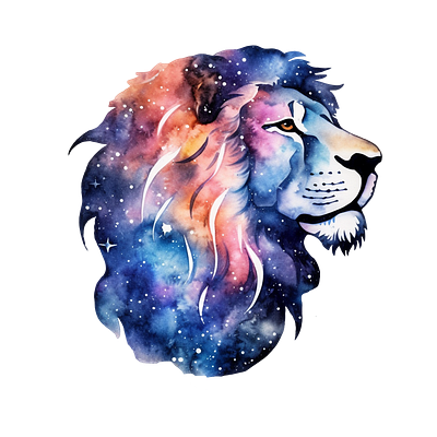 Cosmic Leo Zodiac Clipart 3d clipart graphic design logo