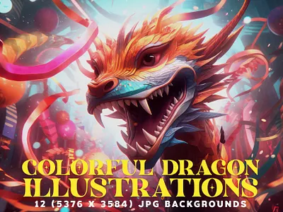 12 Colorful Dragon Illustrations in 5K artwork asian background belief book chinese colorful creativity creature dragon fantasy fire flames illustration imagination legend novel religion vibrant wallpaper