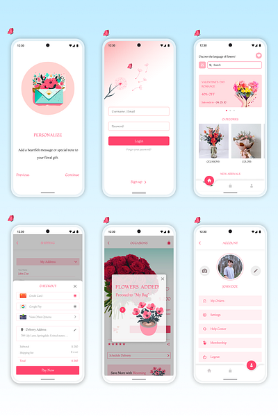 Bloom - Flower App Design 3d app design ui