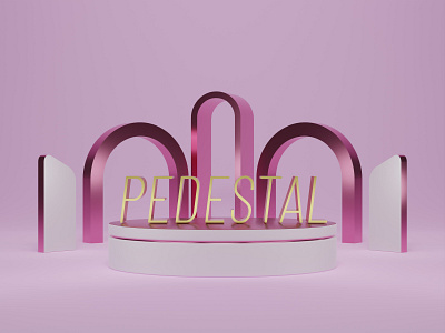 PEDESTAL Collection Project 1 3d 3d blender beautiful blender branding geometric gold pedestal pink rose stage studio