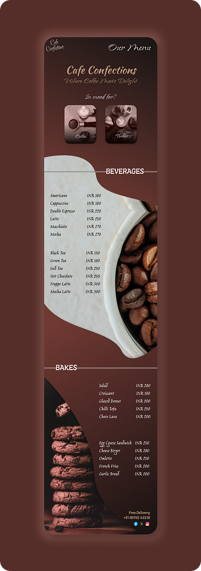 Menu design of a coffee shop coffeeshopmenucard design graphic design menu ui