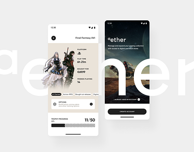 Aether (UI concept) android app design games gaming ios mobile app mobile application product design ui ui design video games