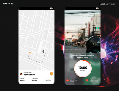 Dailyui - 20 Location Tracker adobe app behance branding challenge dailyui deibbble delivery design figma food illustration photoshop typography user internface