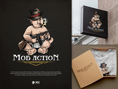 Mob Action branding design graphic design hand drawing hand drawn illustration logo ui vintage vintage logo