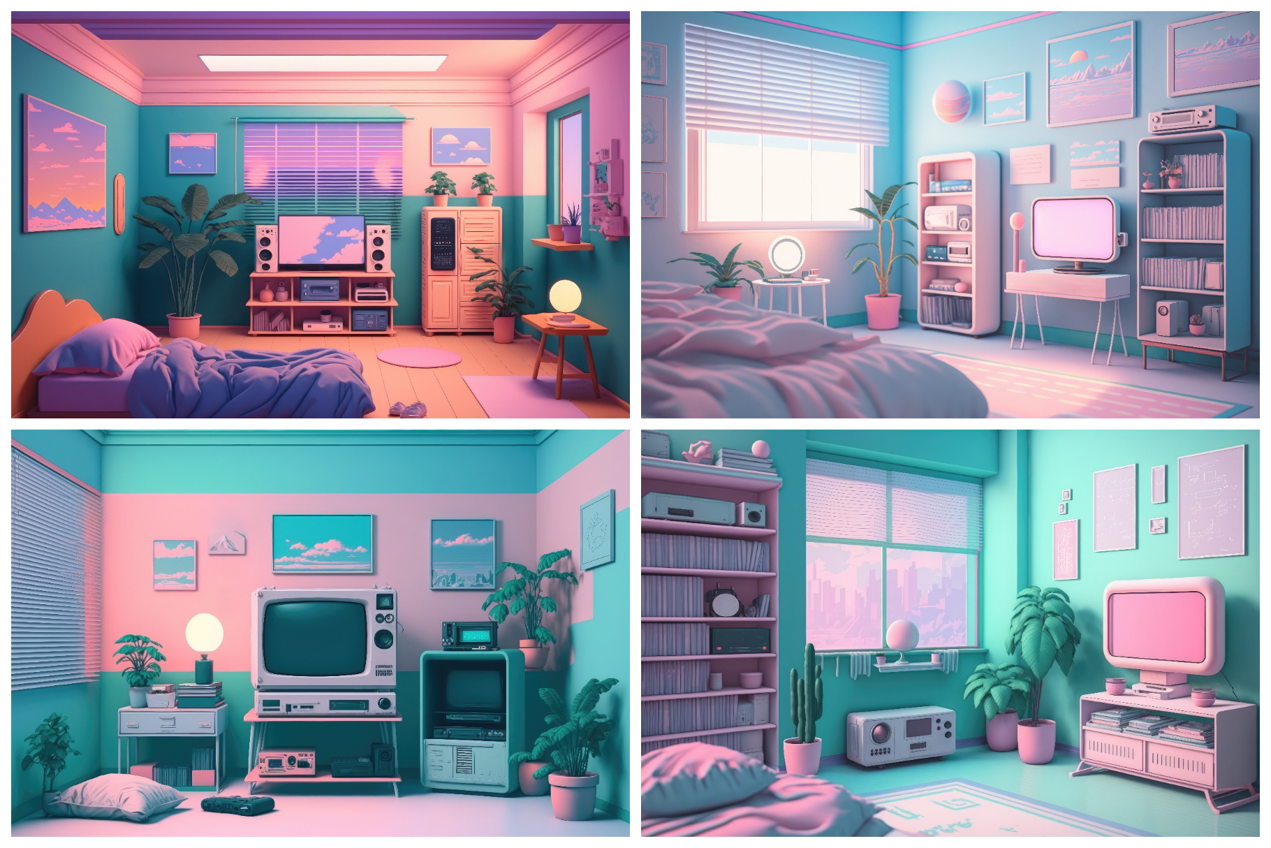 12 Vaporwave Bedrooms for a Soft and Dreamy Escape by HipFonts on Dribbble