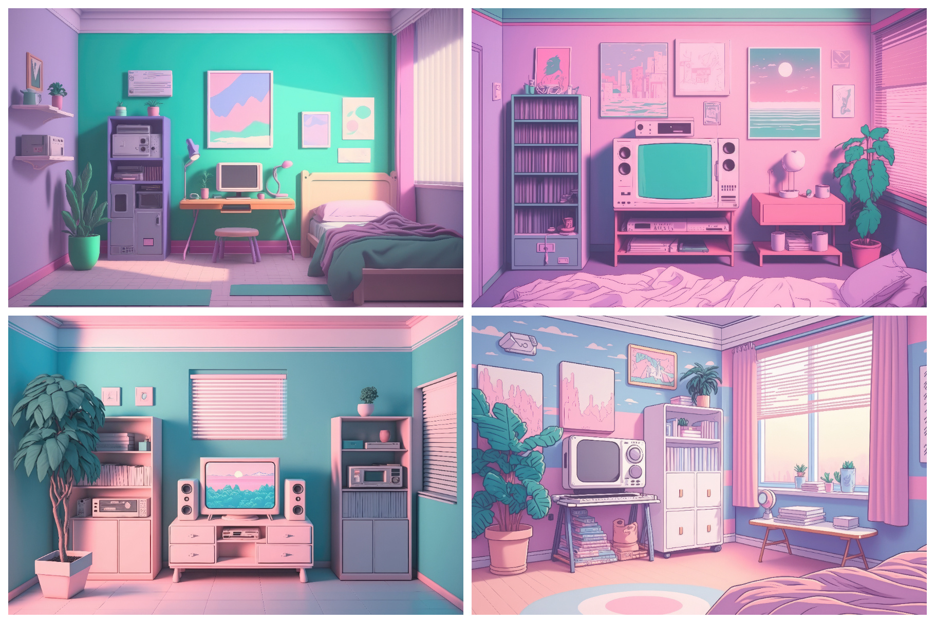 12 Vaporwave Bedrooms for a Soft and Dreamy Escape by HipFonts on Dribbble