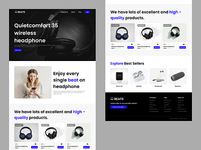 Headphone E-commerce Landing page 999watt 999watt ui branding graphic design ui ux webpage