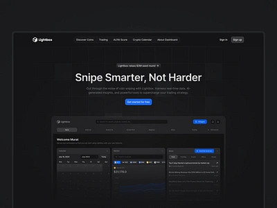 🔐 Crypto ai black blue contrast crypto crypto dashboard dark landing page design landing page landing page design sniper