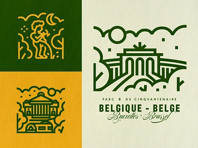 Brussels Belgium icons belgium bourse brussels city custom drinking icon set icons illustration linework manneken pis minimal nature park set vector