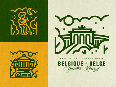 Brussels Belgium icons belgium bourse brussels city custom drinking icon set icons illustration linework manneken pis minimal nature park set vector