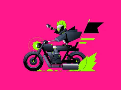 skull punx character design flat icon illustration illustrator logo vector waldek