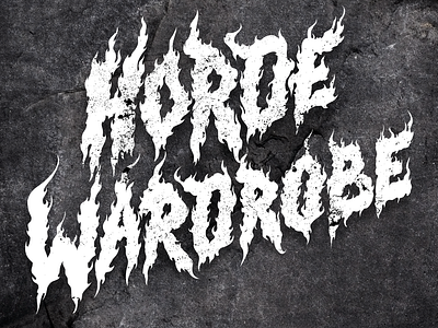 Horde Logotype v.1 biker branding chrome custom design flames grudge hardcore lettering letters logotipo logotype metal punk raw typography vector