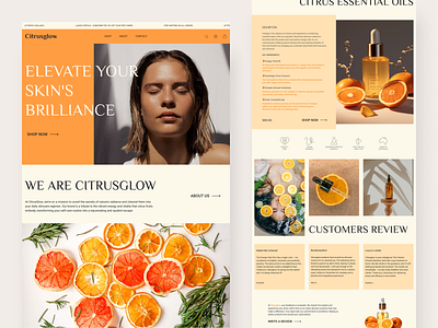 Citrusglow - Single-Product Skincare Brand Web Landing Page branding design ecommerce figma freelancer shopify skincare ui ux web design