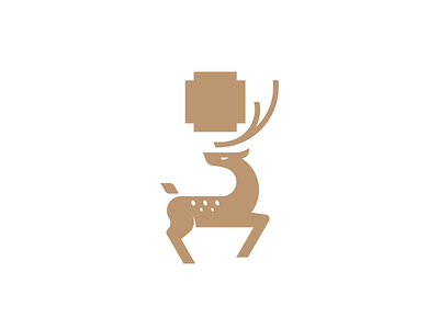Deer logo design - Animal logo & grid - OPIXSAI animal logo brand identity branding dainogo deer logo design logo logo design logo grid mark pixel art pixel stamp stamp symbol
