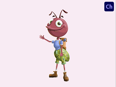 Ant Adobe Character Animator Puppet Template adobe character animator animated character animation ant ant animation ant character ant puppet character animator character design fun character