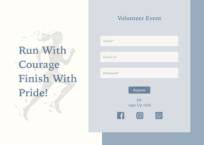 Volunteer event signup page app branding color dailyui design features graphic design illustration logo register typo typography ui ux