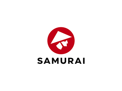 Samurai hat head icon japan katana logo samurai sword warrior