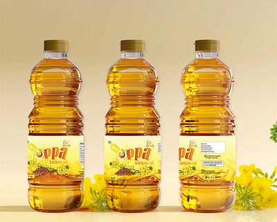 Mustard Oil Label Design branding design graphic design label oil packaging packing product design