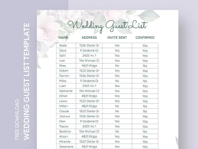 Summer Wedding Guest List Free Google Docs Template attendance ceremony docs flower free google docs templates free template free template google docs google google docs guest guests invitation list marriage print summer template templates wedding word