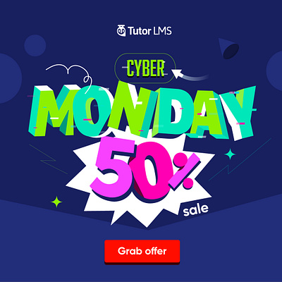 Typography for Cyber Monday adobe illustrator branding colorful design graphic design illustration logo typography ui vector