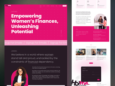HotPink Money Landing Page design finance landing page ui uidesign uiux user experience user interface user interface design ux women