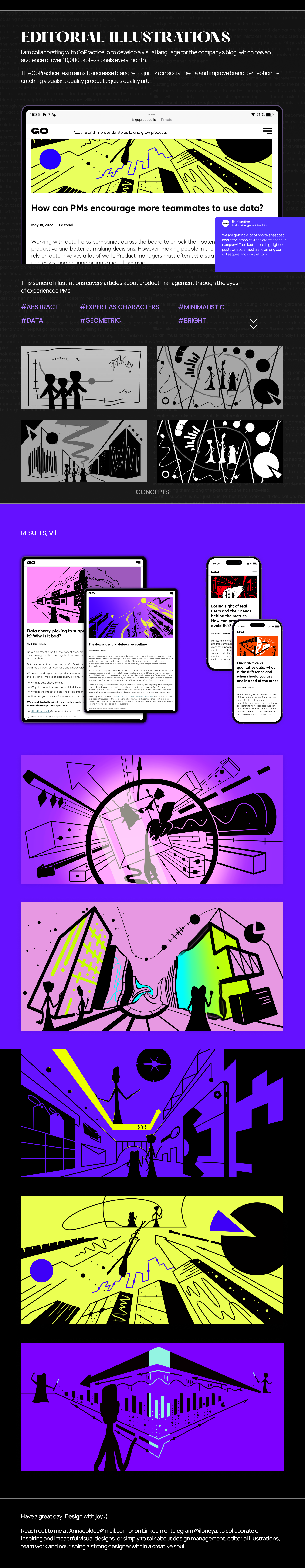 Editorial linear illustrations analytics art case study data data visualization editorial gopractice graphic design illustration management product management