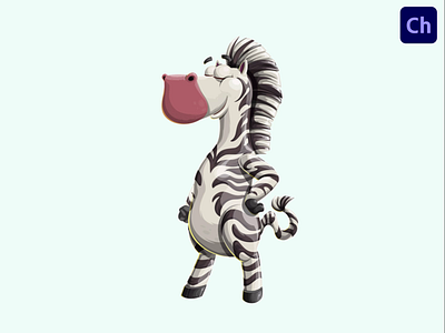 Cool Zebra Adobe Character Animator Puppet Template adobe character animator animated character animated zebra animation character animator character design zebra zebra character