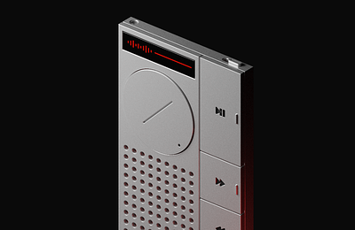 Voice Recorder / Player Render 3d 3d render aluminium design illustration industrial design metal model recorder render rosek sdf voice recorder