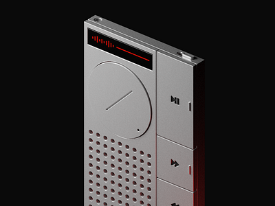 Voice Recorder / Player Render 3d 3d render aluminium design illustration industrial design metal model recorder render rosek sdf voice recorder