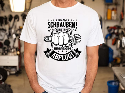 Mechanic T-Shirt Design beer branding departure design graphic design illustration logo mechanic mechanic shirt merch by amazon print on demand redbubble screw screwing teepublic teespring tipps typography zazzle