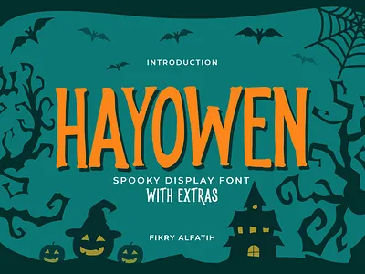 Hayowen - Spooky Display Font + Extras ghost