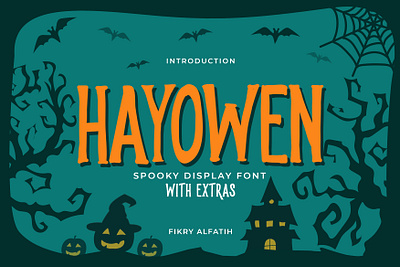 Hayowen - Spooky Display Font + Extras ghost