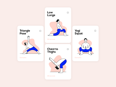 Yoga sequence - Illustration character design character illustration clean design flat design flat ui illustrations illustration for mobile illustrations ui illustrations vpin babu yoga poses
