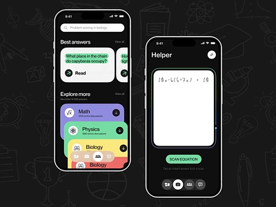 Homework Assistant App android animation assistant branding dark theme dashboard design desire agency education elearning graphic design illustration ios learning logo mobile mobile app motion motion graphics ui