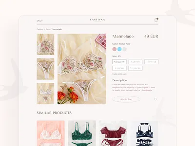 Lastivka lingerie online store branding design design system figma lingerie logo online store ui ux