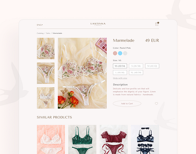 Lastivka lingerie online store branding design design system figma lingerie logo online store ui ux