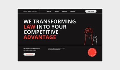 Prime legal support - landing page for legal agency animation branding design landing page legal agency ui websiteconcept