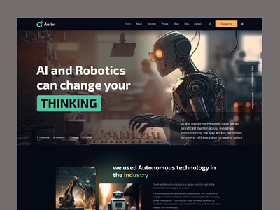 Aoriv - AI & Robotics Startup ai ai company ai content ai startup best shot on dribbble chat gpt copywriting envytheme machine learning robotics