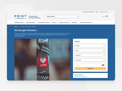 Print Pronto Product Page Redesign experience print product design product page redesign revamp ui ux web website