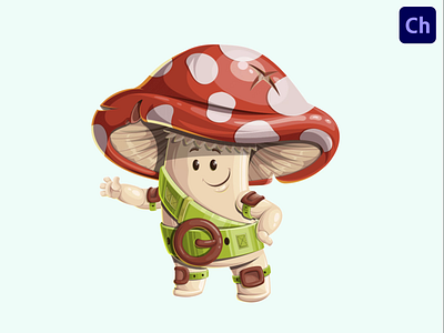 Mushroom Adobe Character Animator Puppet Template adobe character animator animated character animation character animator character design mushroom puppet