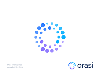 Orasi – Logo Design analytics branding data inteligence design dots dynamic gradient graphic design letter o logo logotype mark o sign