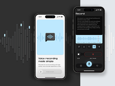 Voice recorder | Mobile APP app branding design logo ui ux vector