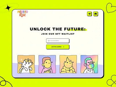 Neubrutalism NFT Waitlist brutalism crypto figma framer illustration neubrutalism nft ui uiux waitlist web design