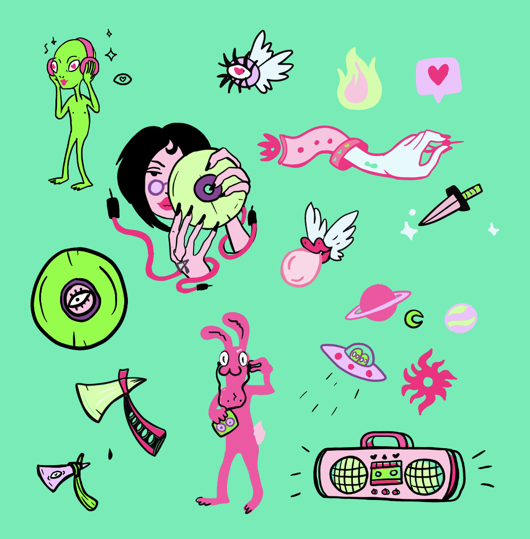 Caifa Records - Trap music label design adult swim album design branding electronic hip hop mtv style music branding record label records trap trap music