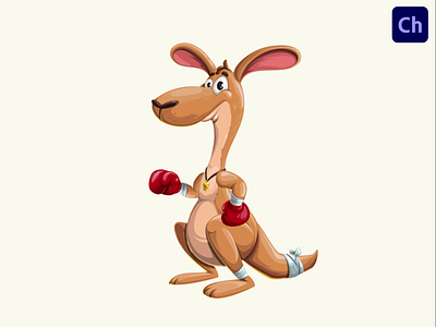 Kangaroo Adobe Character Animator Puppet Template adobe character animator animal animated character animation australia box boxer boxing character animator character design kangaroo kangaroo animation wild