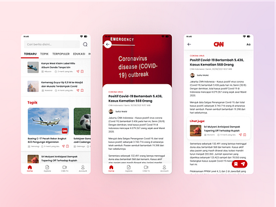 CNN Indonesia App Redesign article design media mobile mobile app news reading app ui ui design user interface ux website