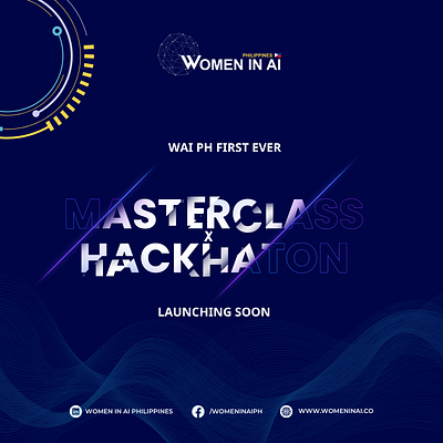 SOCIAL MEDIA POSTER: Women in AI Masterclass X Hackathon graphic design philippines social media poster women in ai