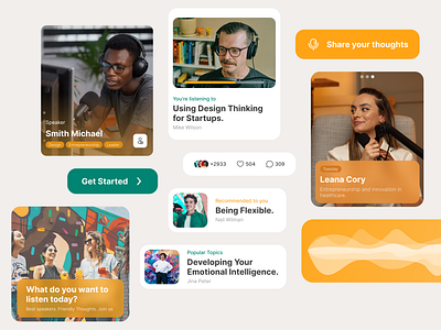 Podcast App component component design figma product design ui user experience user interface ux
