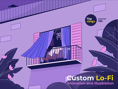Custom Lo-Fi illustration and animation services 2d ad after effects animated animation chill graphic design hiphop illustration landing page lo fi lo fi lofi loop lottie motion graphics print vaporwave video videography