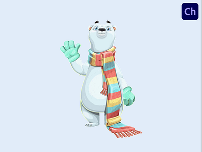 White Polar Bear Adobe Character Animator Puppet Template adobe character animator animated character animation bear character character animator character design polar bear polar bear character white bear white bear character